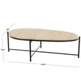 thumbnail image 3 of DecMode 45" x 13" Beige Marble Oval Coffee Table with Black Metal Support, 1-Piece, 3 of 9