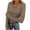 1-Brown, variant on V Neck Long Sleeve Shirts for Women Spring Slim Fitted Tops Stretchy Base Layer Basic Tight Undershirt
