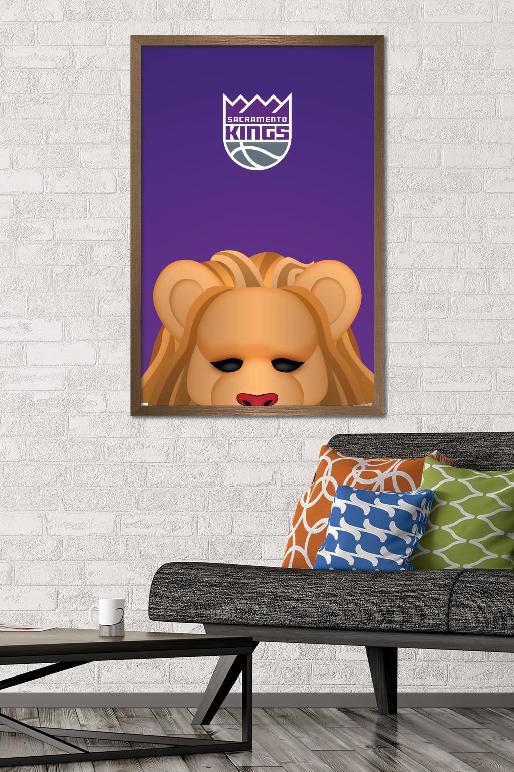 NBA Sacramento Kings - S. Preston Mascot Slamson 23 Wall Poster, 22.375" x 34" Framed