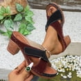 thumbnail image 6 of Dakaela Chunky Heel Sandals for Women 2026 Summer Dressy Slip on Slides Open Toe Arch Support Orthopedic Bridal Party Wedding Shoes Size 6-10 Black, 6 of 9
