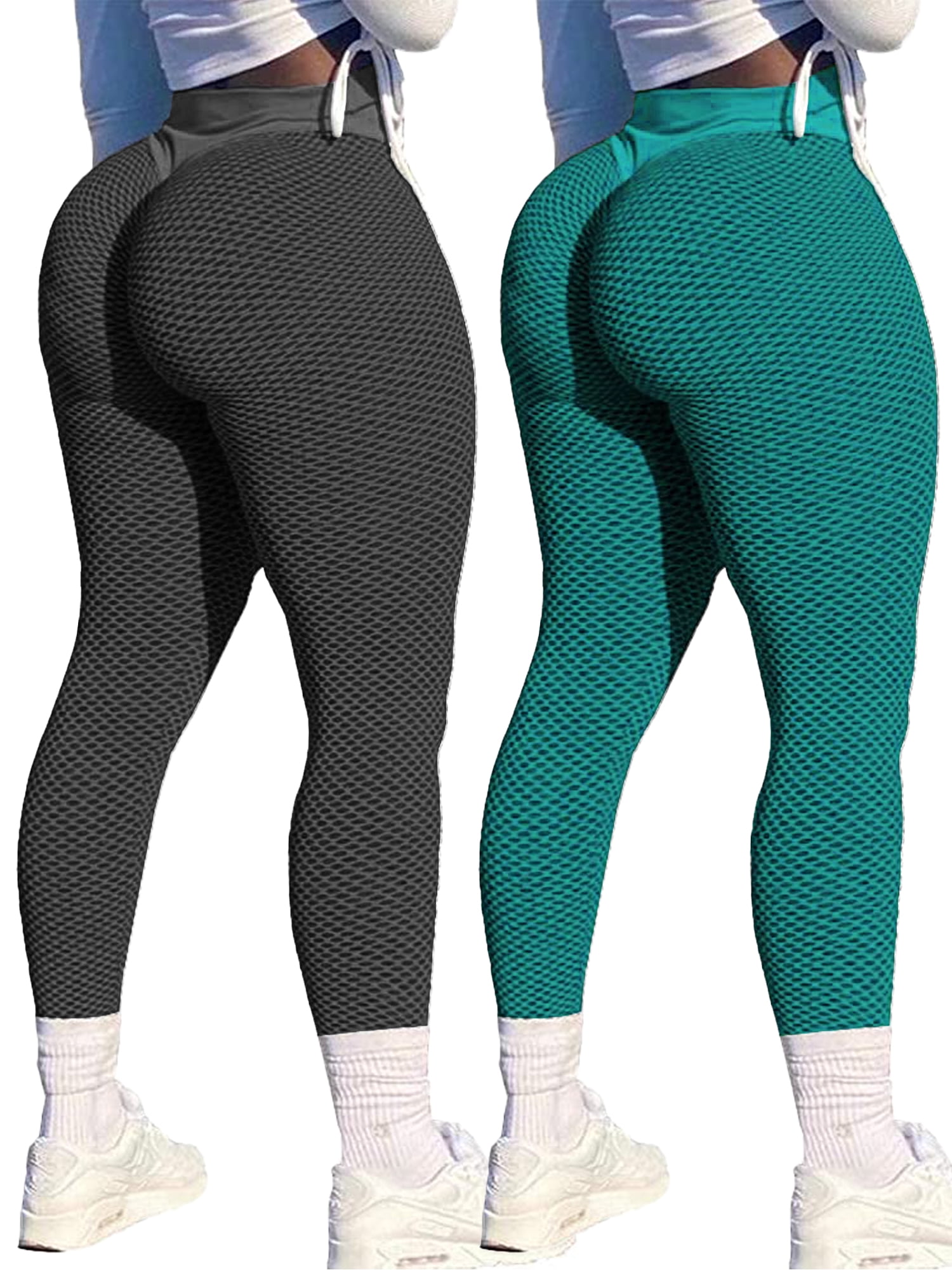 LALAMELON Leggings for Women 2 Pack High Waist Yoga Pants Ins Ruched Booty  Yoga Leggings