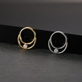 thumbnail image 4 of 16G Hinged Septum Clicker Ring Nose Ring Surgical Steel Daith Earrings Conch Daith Rook Tragus Piercing Jewelry Small Hoop Earring Double Layer:Style5-Silver with CZ 16G-5/16"(8mm), 4 of 5
