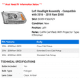 thumbnail image 2 of Left Headlight Assembly - Compatible with 2016 - 2018 Ram 3500 2017, 2 of 2
