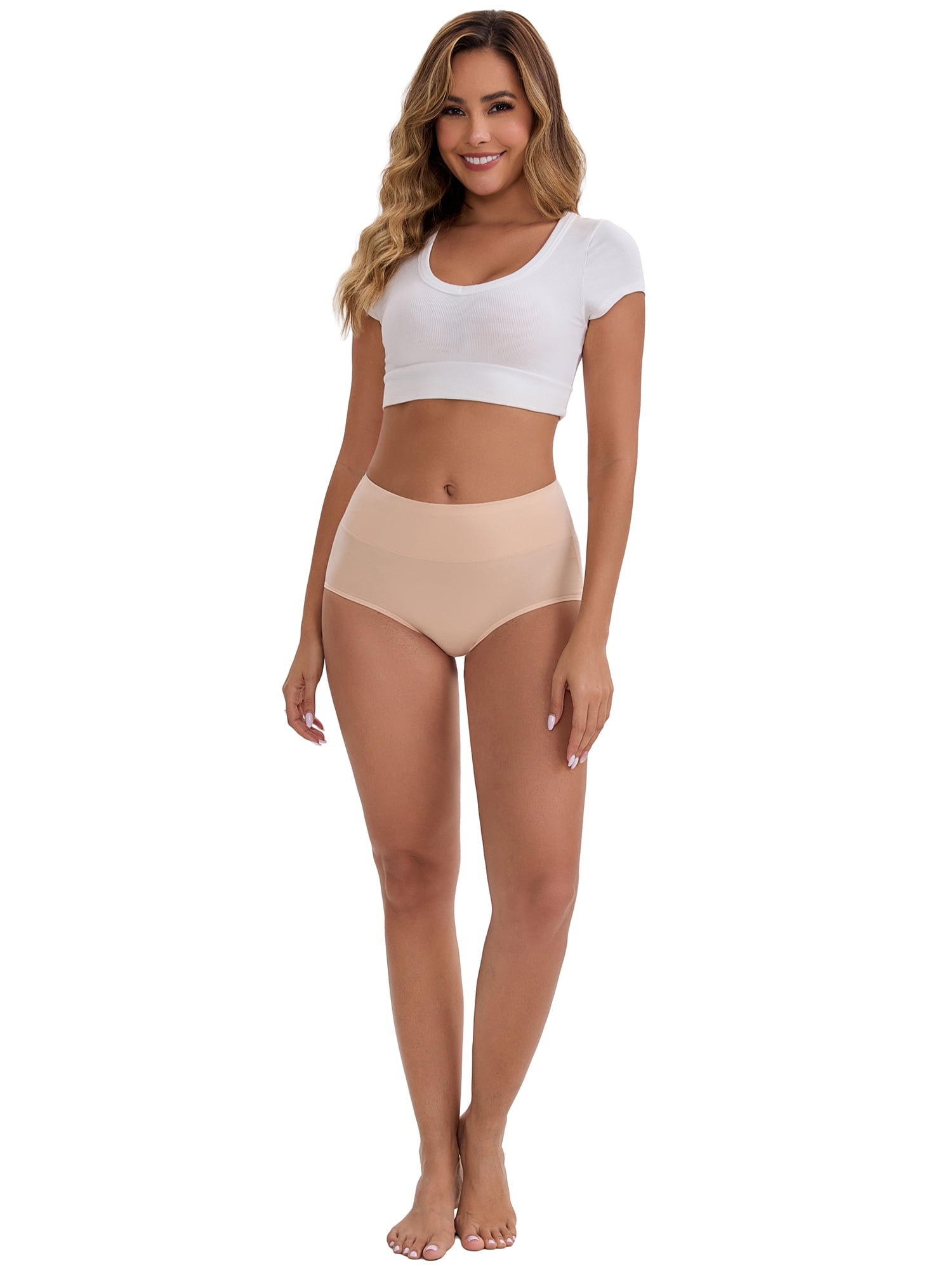 DARING DIVA Women's Tummy Control Underwear Briefs 4 Packs XXL Black, Beige, Pink, Blue