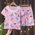thumbnail image 1 of Frozen Elsa Summer Girls Pijamas Ropa de manga corta para niños Fragancia pequeña Small Middle Big Children Baby Homewear Set14 125-135CM Gao Jinjia LED, 1 of 2