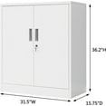 thumbnail image 2 of YANG2 Metal Storage Cabinet, 36.2" H Locking Storage Cabinet with Adjustable Shelves for Garage, Home, Office, Utility Room-White, 2 of 8