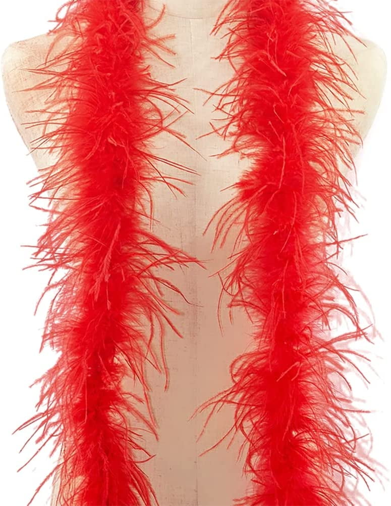 2M Natural Ostrich Feathers Boa Trim Customized 20 30PLY Feather