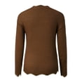 thumbnail image 5 of Lenpel Women's Lightweight Sweaters Soft V Neck Ruffle Trim Long Sleeve Knit Pullover Tops Fashion Fall Blouses, 5 of 7