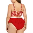 thumbnail image 6 of YWDJ Clearance Womens Swimsuits 2 Piece Bikini Plus Size Large Bust Retro Polka Dot Tummy Control Swimsuits for Women Plus Size Bathing Suit for Women Bathing Suit for Women Tummy Control 40-Red L, 6 of 7