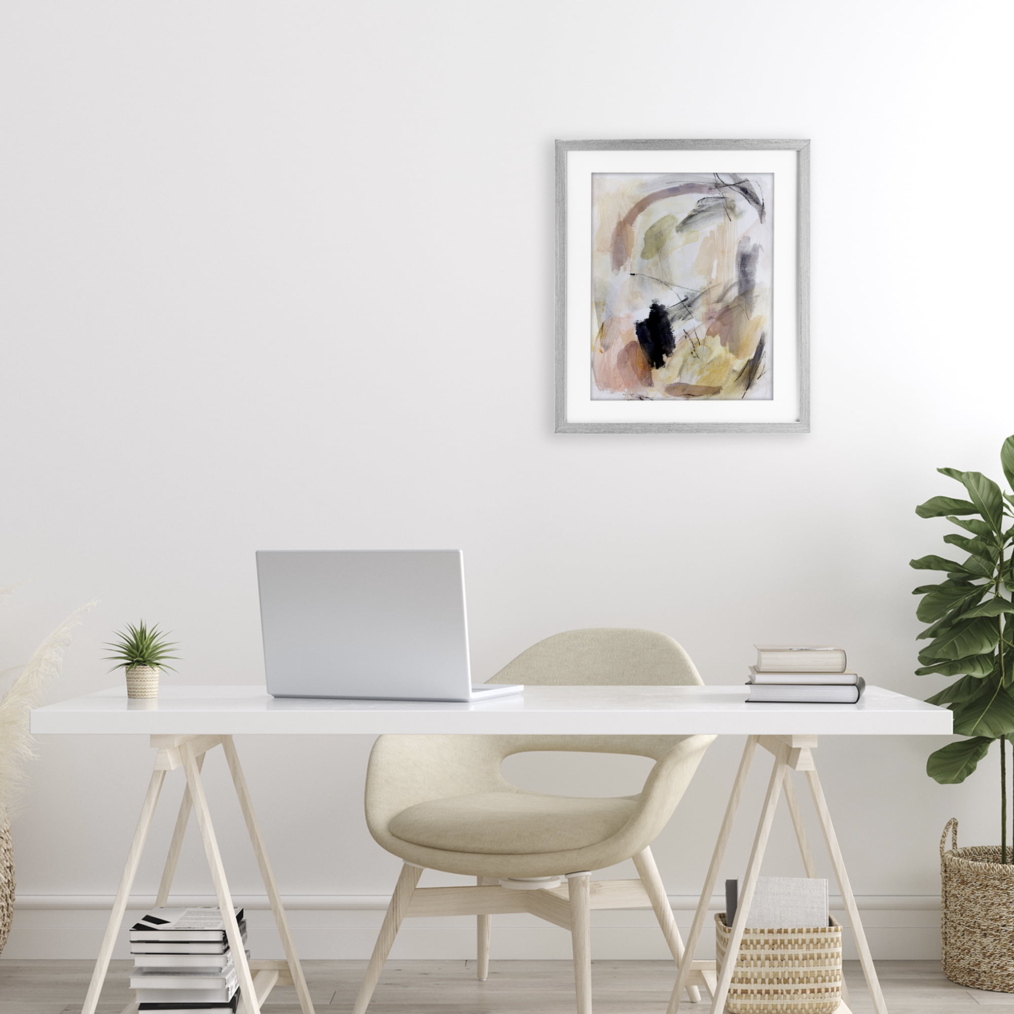 Stupell Industries Chaotic Sketches Paint Strokes Gray Framed Print Under Glass, design by Hope Bainbridge