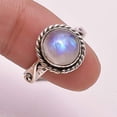 thumbnail image 2 of Navya Craft Rainbow Moonstone Round 925 Sterling Silver Handmade Women Statement Ring Size 6.0, 2 of 4