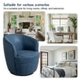 thumbnail image 5 of UIXE Swivel Accent Chair Faux Leather Barrel Chair Upholstered Armchair for Living Room Modern Round Arm Club Chair, Navy, 5 of 6