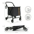 thumbnail image 4 of My Duque: Personal Shopping Cart - Foldable, Portable, Lightweight Cart with Rolling Front Swivel Wheels and Height Adjustable Slider, Foot Brake, Drink Holder, 4 of 14