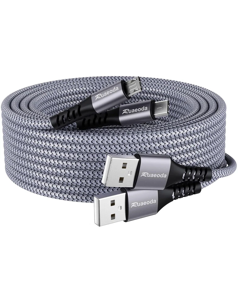 FLINT- Micro Usb Cable 6Ft 2Pack Fast Charging Nylon Braided For Android Phone