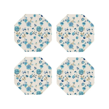 

Leather Coasters with Heat-resistant for Drinks Blue Rose Flowers -标题2 Octagon