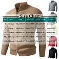 thumbnail image 2 of Mens Zip up Cardigan Sweater Casual Long Sleeve Stand Collar Base Knit Ribbed Slim Fit Sweaters Coat Fall Winter Top (L, Khaki), 2 of 5
