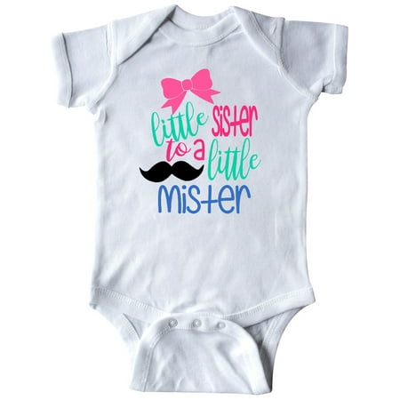 

Inktastic Little Sister to a Little Mister Gift Baby Girl Bodysuit