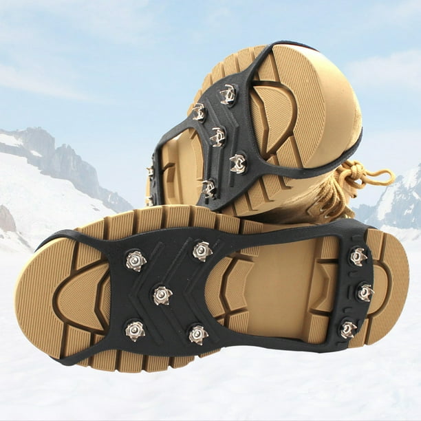 Crampons Ice Traction Cleats Non-Slip Shoe Grips 8 Spikes Ice Cleats for Shoes  Boots Traction Cleats for Walking on Snow and Ice 