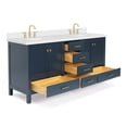 thumbnail image 5 of ARIEL Cambridge 73 Inch Double Rectangle Sink Vanity With White Quartz Countertop In Midnight Blue, 5 of 6