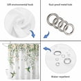 thumbnail image 3 of Green Eucalyptus Leaves Shower Curtain Set - Small 36" x 72" Washable Bathtub Curtain with 12 Hooks, Birds Flowers Spring Watercolor Floral Waterproof Fabric Stall Shower Curtains for Bathroom Décor, 3 of 6