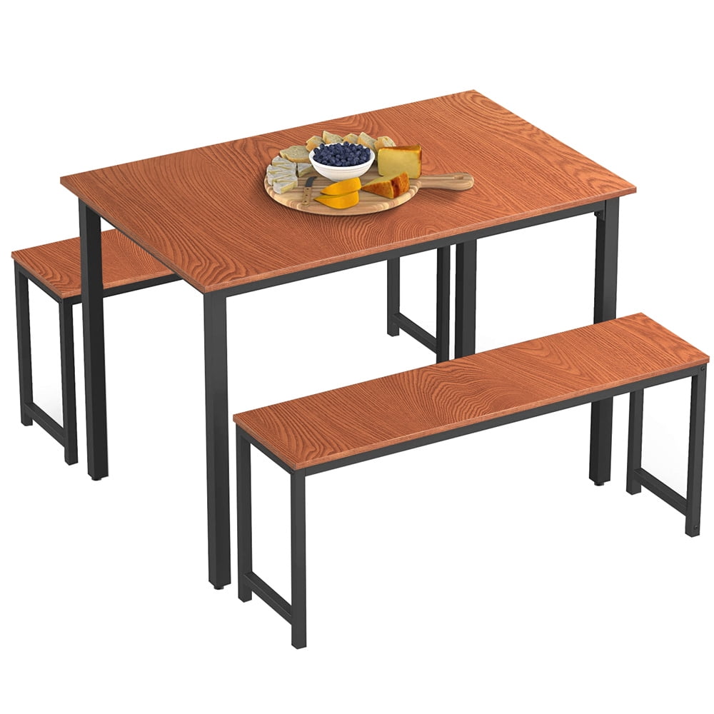 Dining Room Set with Bench, 3 Piece Table Set for Kitchen, SpaceSaving