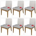 thumbnail image 2 of Gaeub Animal Bulldog1 Square Chair Seat Covers, Stretch Fitted Printed Chair Seat Cushion Cover for Kitchen, Office-Six Piece, 2 of 7