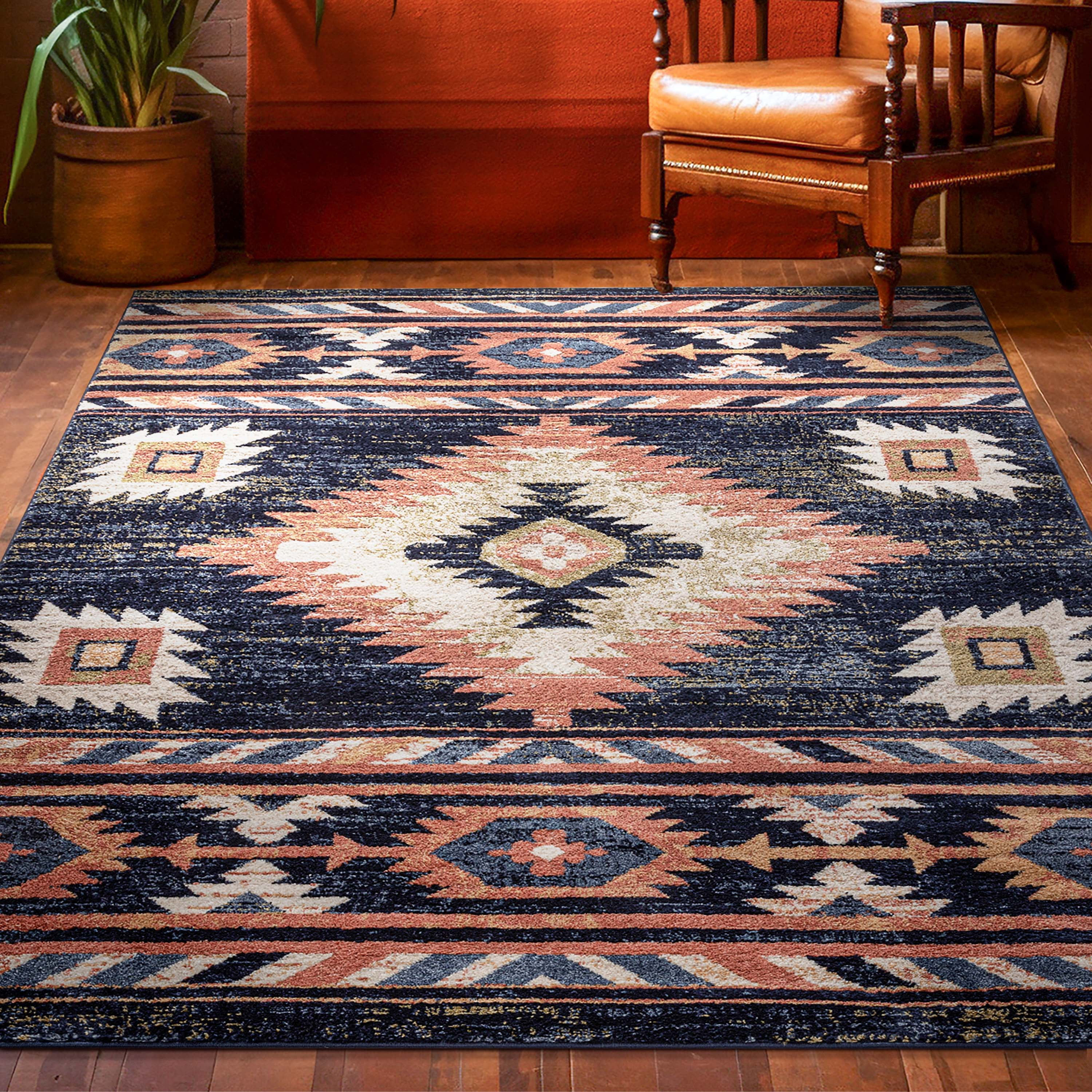 Well Woven Tulsa Lea Bohemian Southwestern Blue 6'7" x 9'3" Area Rug