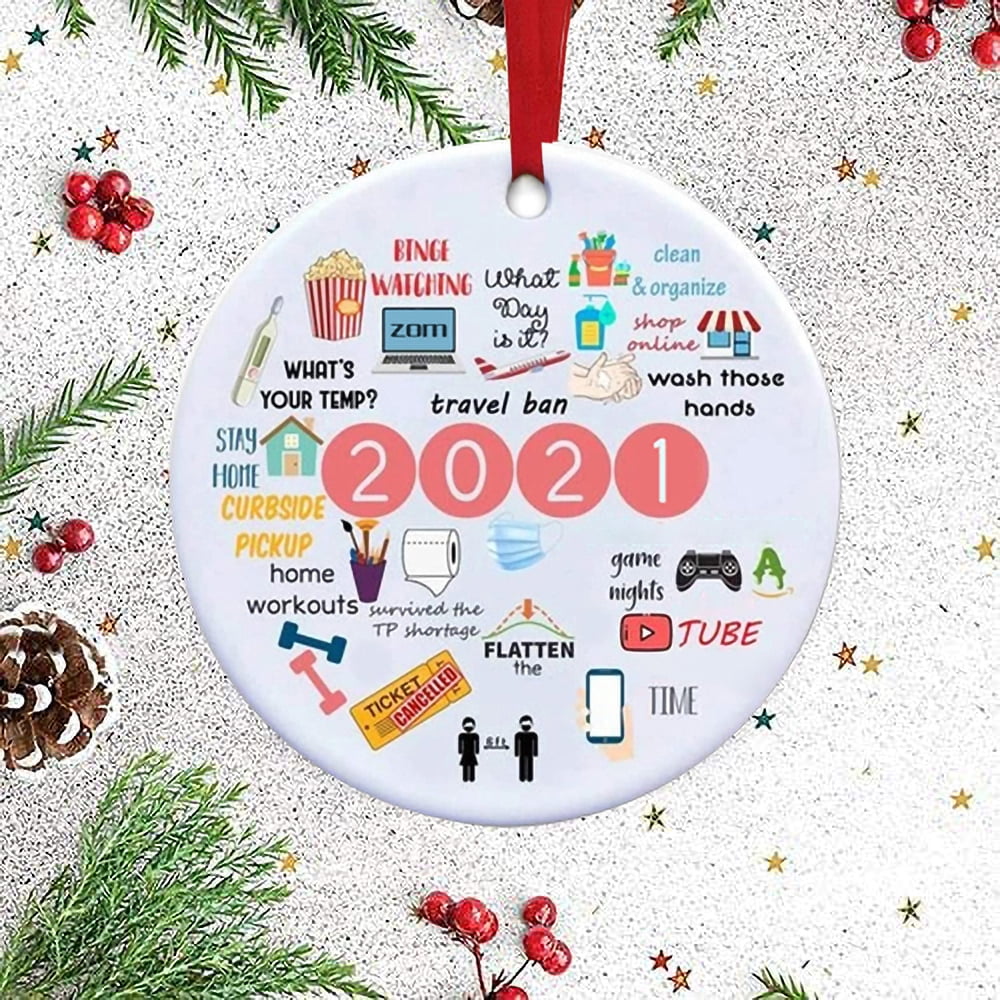 2021 Christmas Ornament Christmas Tree Ornaments Pandemic Christmas Ornaments Christmas Decorations Pendant Tradition Home Decor Creative Gift For Family, 5 Pcs - Walmart.com