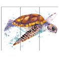 thumbnail image 3 of Designart - Brown Sea Turtle Watercolor - Contemporary Animal Art Canvas, 3 of 4