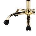 thumbnail image 4 of Benjara Yim 22 Inch Adjustable Swivel Office Chair, White Faux Leather, Gold Metal, 4 of 5