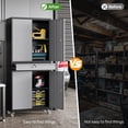 thumbnail image 5 of STANI Metal Garage Storage Cabinets with Drawer, 4 Doors Tool Storage Cabinet with 2 Adjustable Shelves, 72"H Rolling Steel Locking Cabinet for Garage Utility Room Home Office (Black Gray, 4 Wheel), 5 of 8