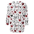 thumbnail image 4 of WMTBSRSW Womens Valentine's Day Top Plus Size S-5XL 3/4 Sleeve Shirts Love Heart Print Crewneck T Shirts Loose Casual Classic Tee White X-Large, 4 of 5