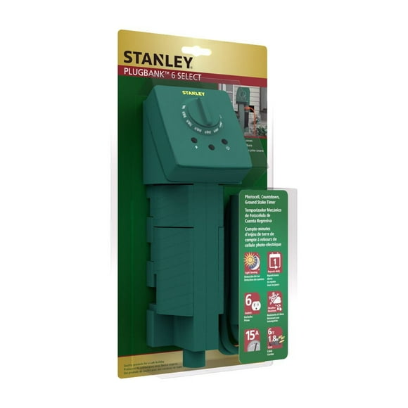 Stanley PlugBank 6 Select, 6 Outlet Ground Stake