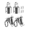 thumbnail image 1 of yuksok 2 Pcs Charnières de Pont et Matériel de Pointe d'Il s'Adapte au Tube de 1 Pouce Pièces de Réparation Robustes pour Bateau Rvs Acier Inoxydable de Qualité Marine 60x16mm Charnière, 1 of 9