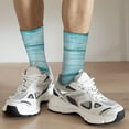 thumbnail image 6 of Vsdgher Teal Turquoise Wood Crew Socks for Men & Women, Breathable Casual Athletic Ankle Socks, 6 of 6