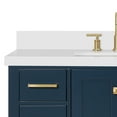 thumbnail image 6 of ARIEL Cambridge 43 Inch Midnight Blue Bathroom Vanity with Sink, Solid Wood, White Quartz Countertop, 1.5-Inch Edge, Single Rectangular Undermount Sink, 2 Soft Closing Doors, 9 Drawers, 6 of 10
