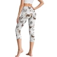 thumbnail image 2 of SCRAWLGOD Butterfly Text Print Capri Leggings for Women - Lightweight High Waisted Capris Tummy Control Yoga Pants with Pockets Soft Elastic Workout Cycling Tights, XS, 2 of 7