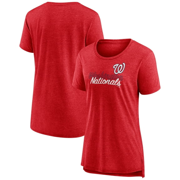 Women's Red Washington Nationals Practice Time Tri-Blend T-Shirt