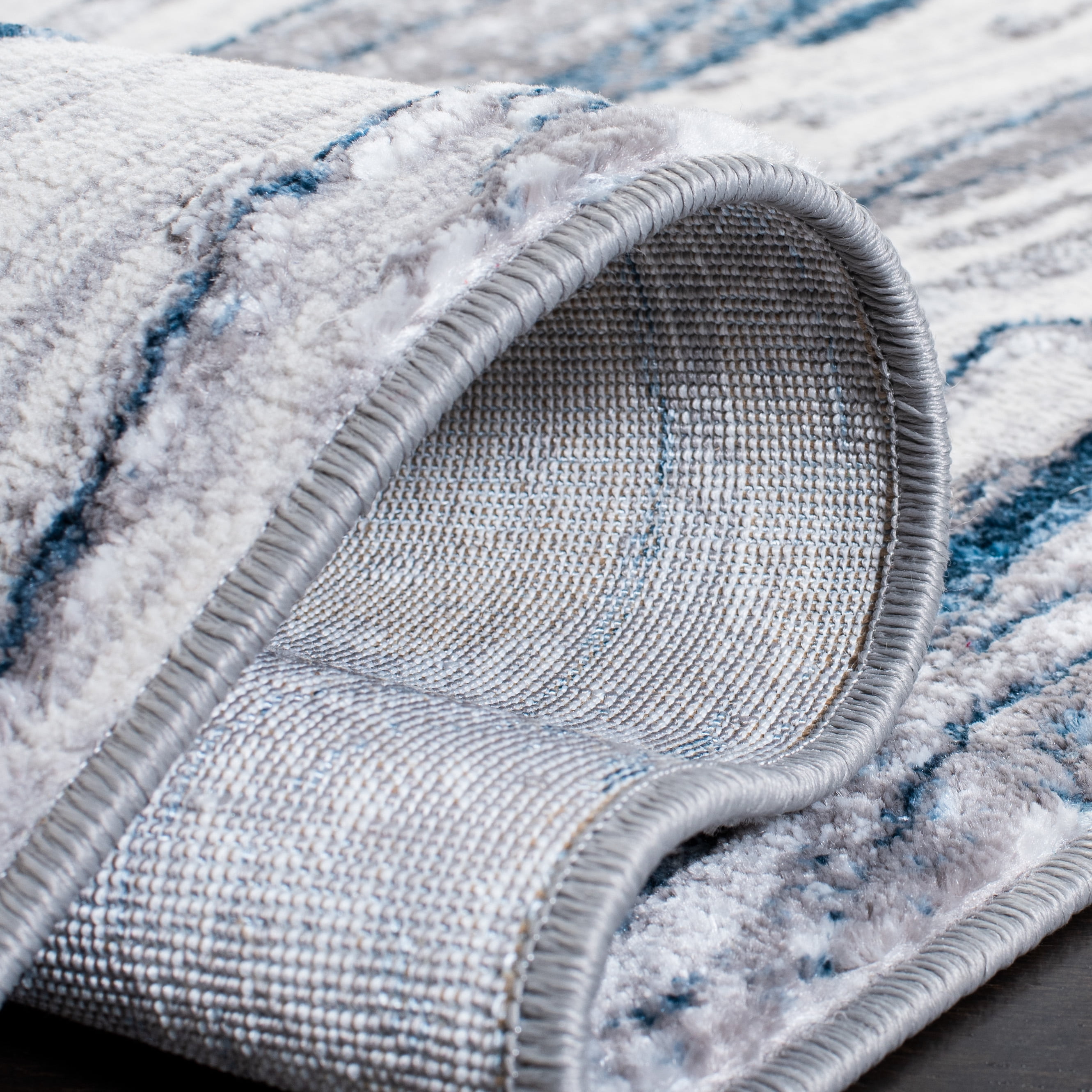SAFAVIEH Amelia Jerrod Abstract Area Rug, Gray/Blue, 6'7" x 6'7" Square