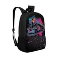 thumbnail image 2 of Binienty Graffiti Steam Train 17 Inch School Bookbag for Teens Multiple Front Storage Pockets Side Mesh Holders Large Capacity School Backpack Travel Daypack Rucksack for Students, 2 of 6
