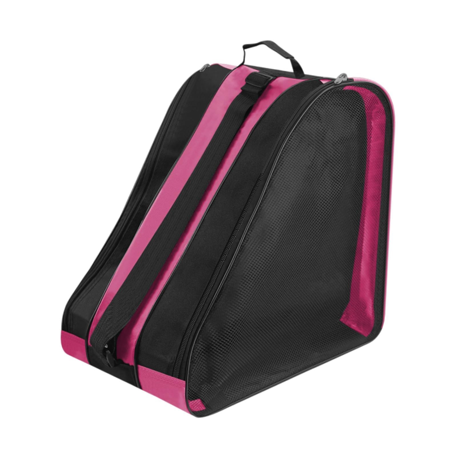 harayaa Roller Skate Bag Ice Skate Bag Load Bearing for Girls Boys Skating Shoes Storage Pink