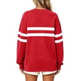 thumbnail image 5 of Womens Striped Oversized Sweatshirt Fall Pullover Crewneck Color Block Sweatshirts Loose Long Sleeve Tunic Casual Trendy Fall Outfits 2XL, 5 of 5