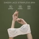 thumbnail image 3 of Sostén DOBREVA 38B sin tirantes con aro y encaje beige multiusos, 3 of 6