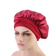Travelwant Silk Satin Elastic Wide Band Sleeping Caps for Black