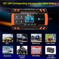 thumbnail image 3 of Automatic Car Battery Charger, 12V/8A 24V/4A Auto Batterys Charger Maintainer Trickle Charger with LCD Digital Display for Car Truck Motorcycle, 3 of 7
