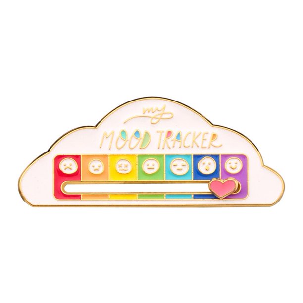 Broche divertido diseño creativo Social Mood Pin Metal para niños niñas (nubes blancas)