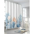 thumbnail image 3 of Shower Curtain Ocean Coral Shower Curtains for Bathroom, Waterproof Polyester Shower Curtain Set with Hooks, Standard Size 66" x 72" Blue Starfish, 3 of 6