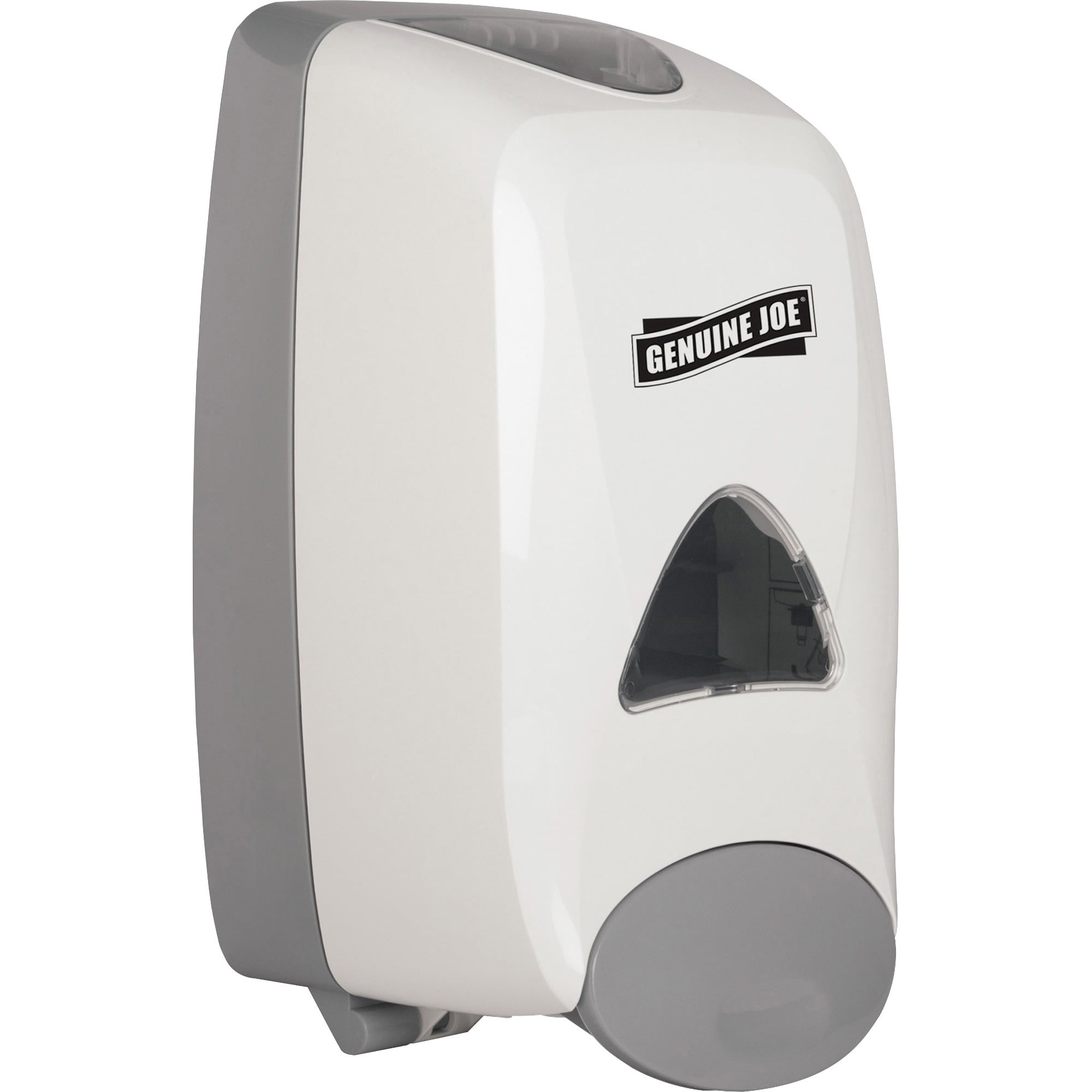 Genuine Joe Solutions 1250 Ml Soap Dispenser - Manual - 1.32 Quart Capacity - Soft Push - White - 6 / Carton