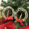 thumbnail image 3 of Christmas Traditional Candle In Wreath Glass Ornament Set/2 Vintage Lowe Lc9550, 3 of 3