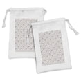 thumbnail image 1 of Fine Art Fabric Pouch Set of 2, Hand Drawn Like Sketchy Pomegranates Print Fruity Organic Illustration, Drawstring Bag for Toiletries Masks and Favors, 9" x 6", Coconut and Grey Pink, by Ambesonne, 1 of 2